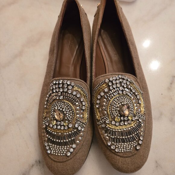 RACHEL ROY Wool Embellished & Embroidered Rhinestone Loafer Women's Size 8.5 - Picture 1 of 5
